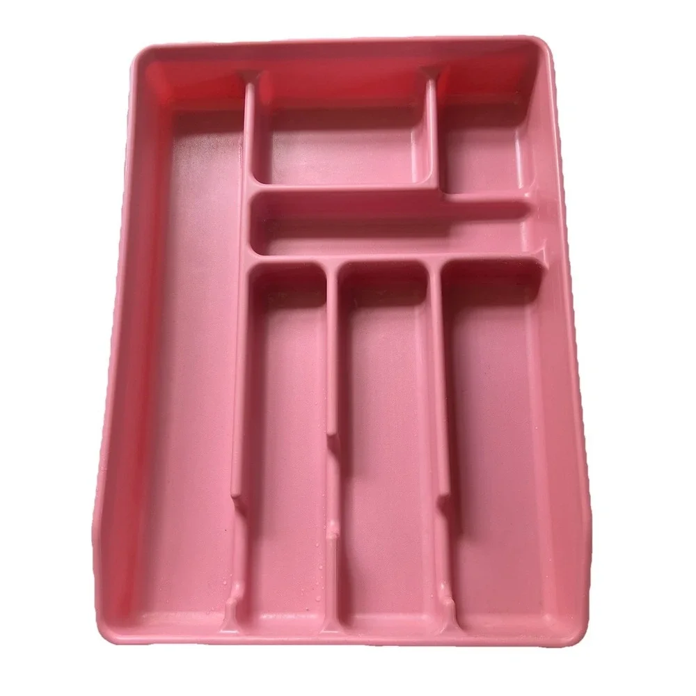 Vintage Rubbermaid Pink Utensil Organizer Holder Drawer 80s 90s 11